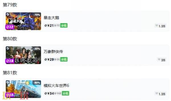 Steam今日史低游戏分享!8月3日史低佳作推荐