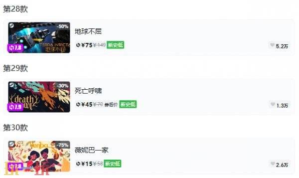 Steam今日史低游戏分享!8月3日史低佳作推荐