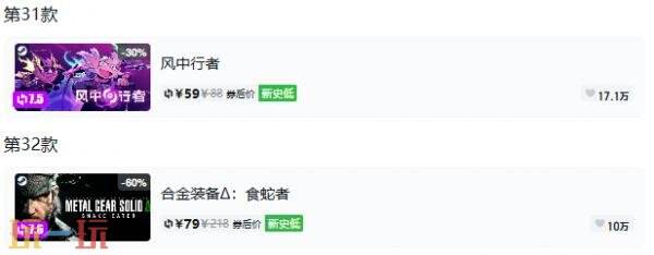 Steam今日史低游戏分享!8月3日史低佳作推荐