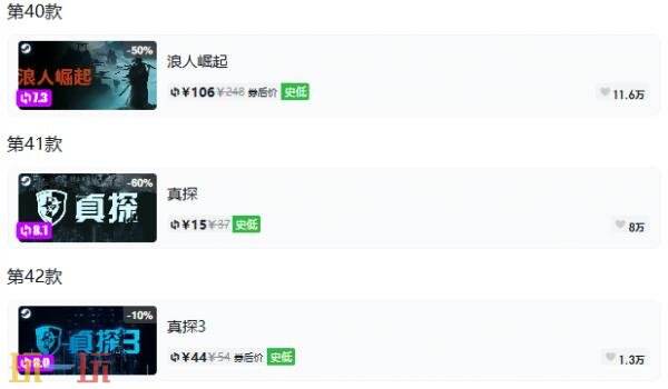 Steam今日史低游戏分享!8月4日史低佳作推荐