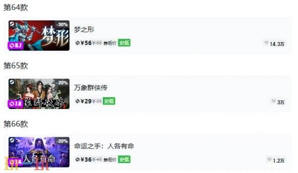 Steam今日史低游戏分享!8月4日史低佳作推荐