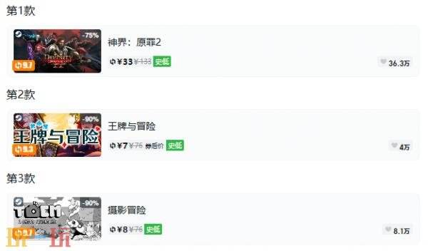 Steam今日史低游戏分享!8月4日史低佳作推荐
