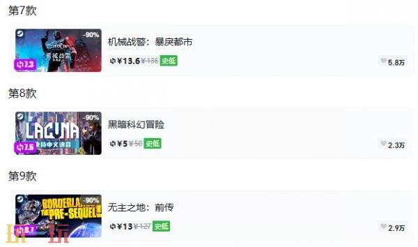 Steam今日史低游戏分享!8月4日史低佳作推荐