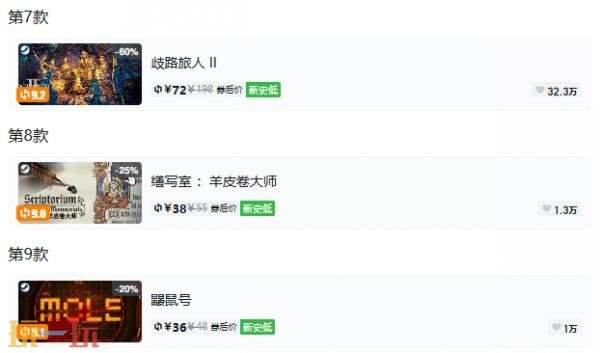 Steam今日史低游戏分享！8月5日史低佳作推荐