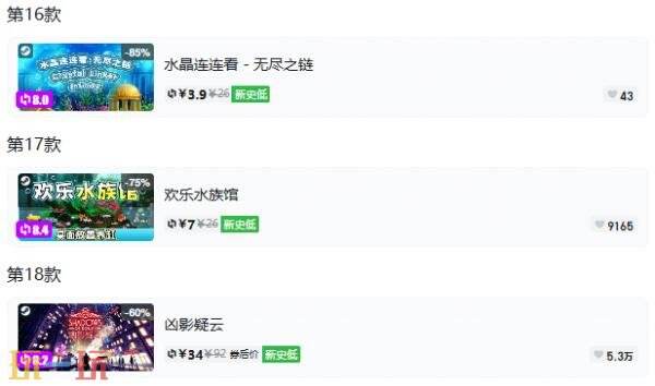Steam今日史低游戏分享！8月5日史低佳作推荐