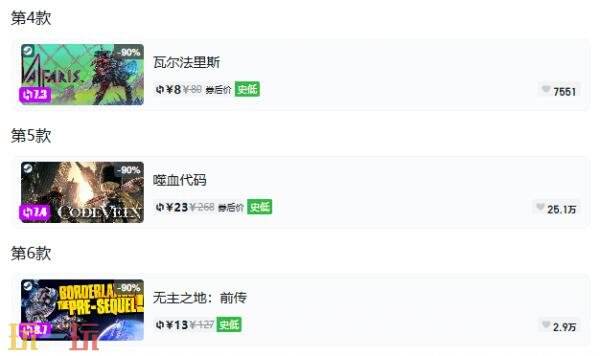 Steam今日史低游戏分享！8月6日史低佳作推荐