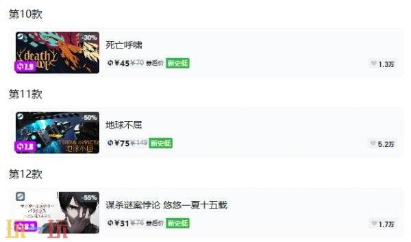 Steam今日史低游戏分享！8月7日史低佳作推荐