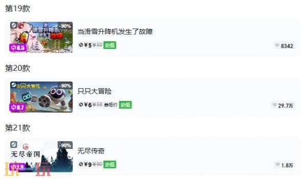Steam今日史低游戏分享！8月7日史低佳作推荐