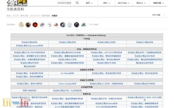 高达wiki机体资料库 高达wiki机体图鉴大全