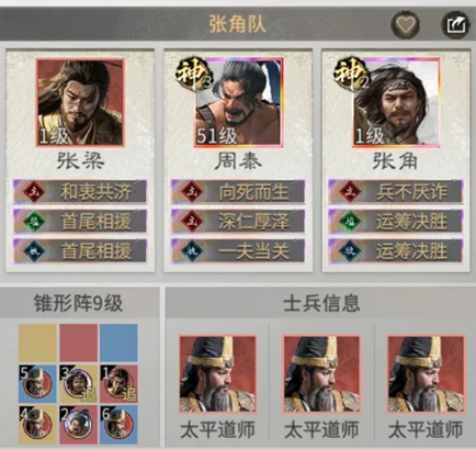 三国天下归心张梁阵容搭配