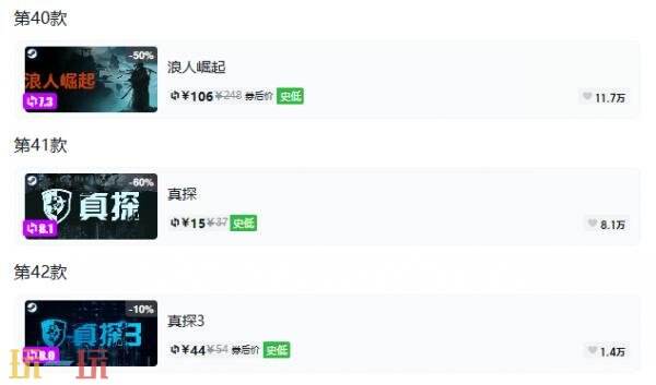 Steam今日史低游戏分享!8月10日史低佳作推荐