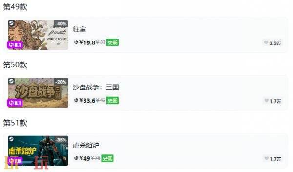 Steam今日史低游戏分享!8月10日史低佳作推荐