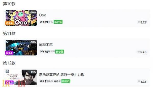 Steam今日史低游戏分享!8月10日史低佳作推荐