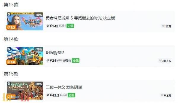 Steam今日史低游戏分享！8月11日史低佳作推荐
