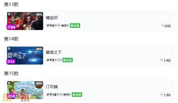 Steam今日史低游戏分享!8月12日史低佳作推荐