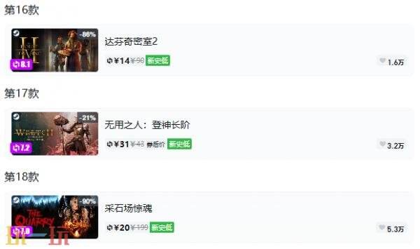 Steam今日史低游戏分享!8月13日史低佳作推荐