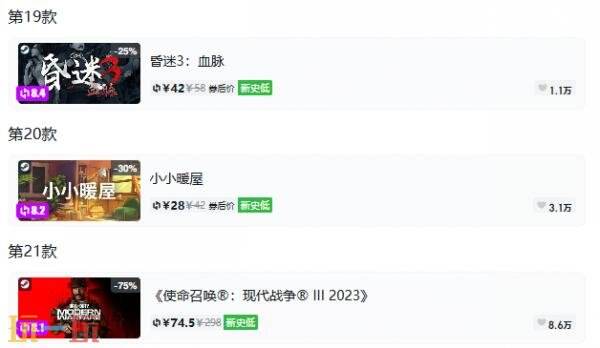 Steam今日史低游戏分享!8月13日史低佳作推荐