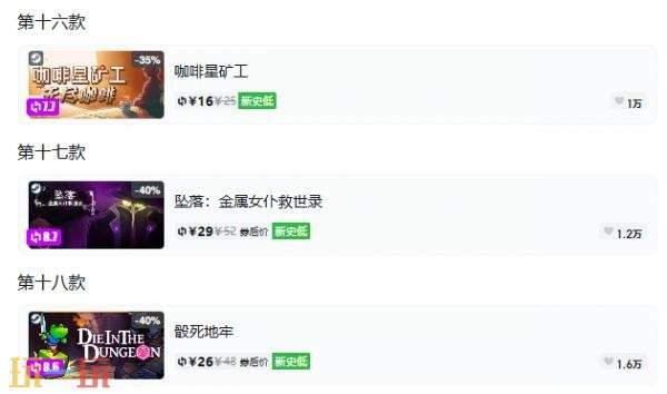 Steam今日史低游戏分享!8月18日史低佳作推荐