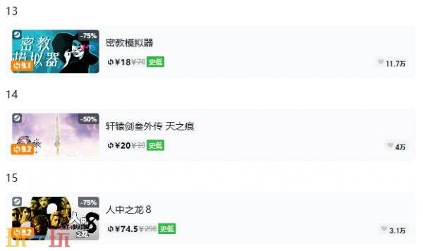 Steam今日史低游戏分享!8月19日史低佳作推荐