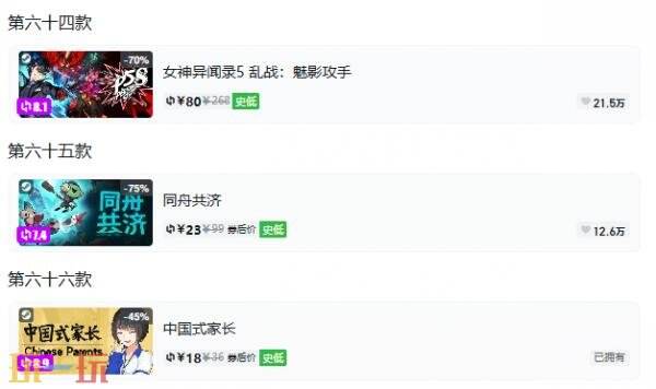 Steam今日史低游戏分享!8月20日史低佳作推荐