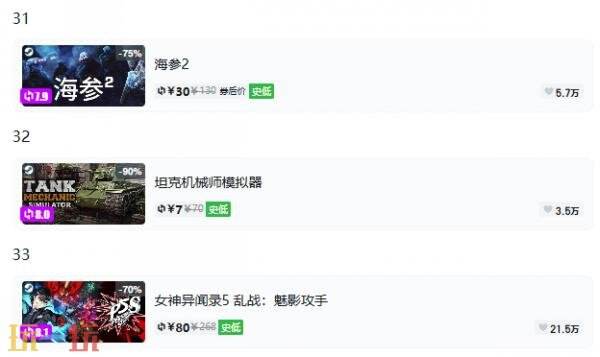 Steam今日史低游戏分享!8月21日史低佳作推荐