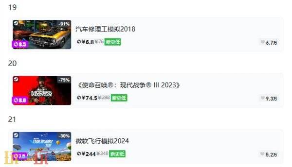 Steam今日史低游戏分享!8月21日史低佳作推荐
