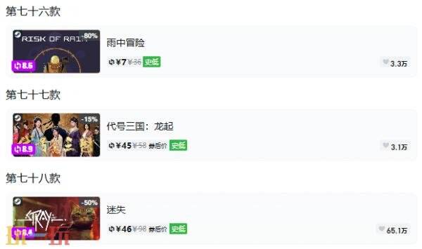 Steam今日史低游戏分享！8月24日史低佳作推荐