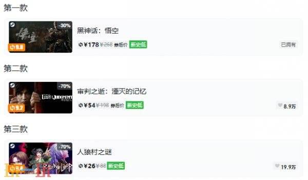 Steam今日史低游戏分享！8月24日史低佳作推荐