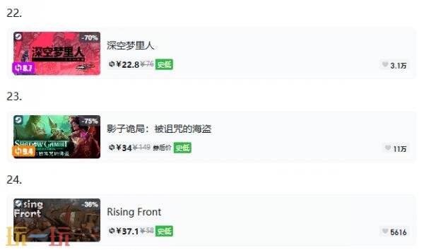 Steam今日史低游戏分享！8月26日史低佳作推荐
