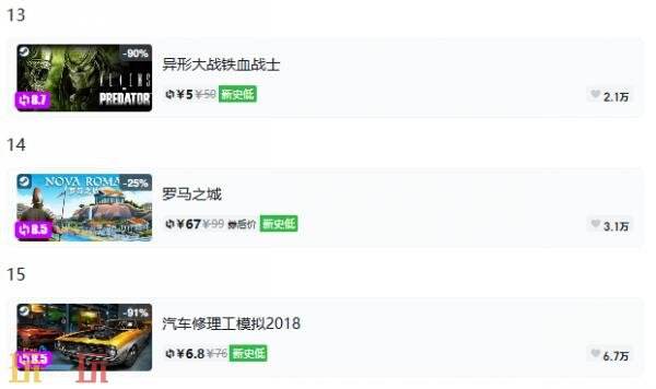 Steam今日史低游戏分享!8月27日史低佳作推荐
