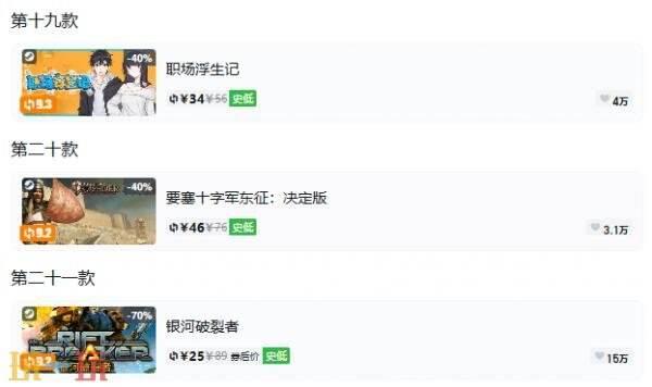 Steam今日史低游戏分享!8月28日史低佳作推荐