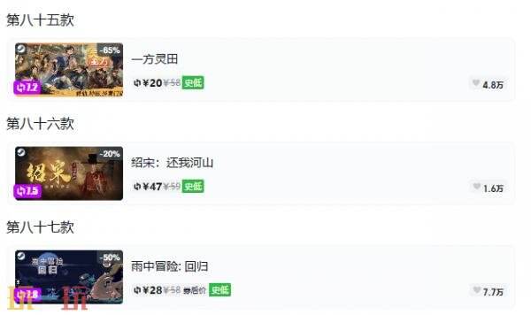Steam今日史低游戏分享!8月28日史低佳作推荐