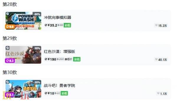 Steam今日史低游戏分享！8月31日史低佳作推荐