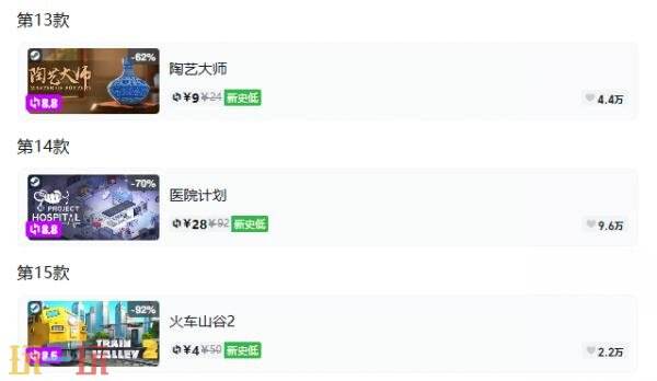 Steam今日史低游戏分享！8月31日史低佳作推荐