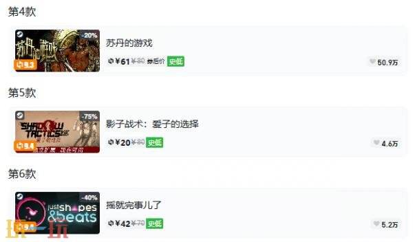 Steam今日史低游戏分享!9月2日史低佳作推荐