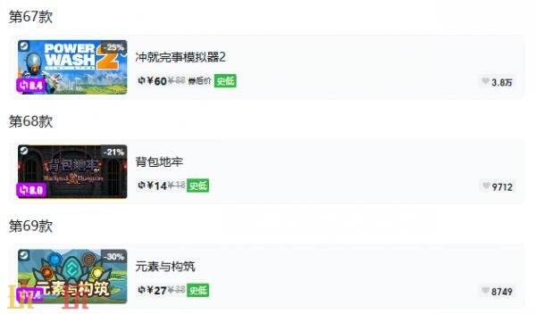 Steam今日史低游戏分享!9月2日史低佳作推荐