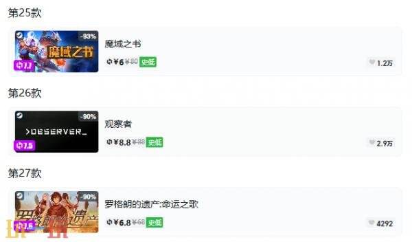 Steam今日史低游戏分享!9月2日史低佳作推荐