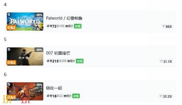 Steam今日史低游戏分享!9月3日史低佳作推荐