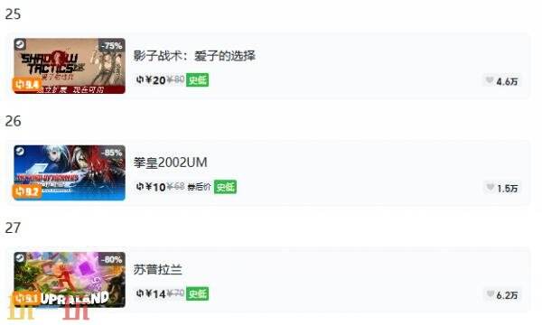 Steam今日史低游戏分享!9月3日史低佳作推荐
