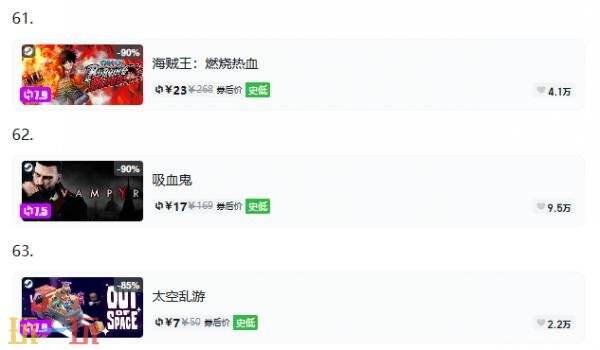 Steam今日史低游戏分享！9月4日史低佳作推荐