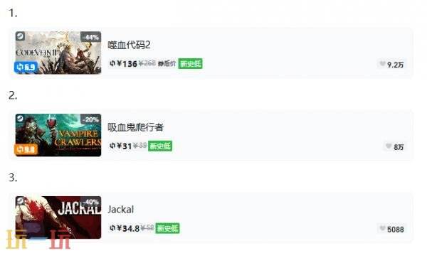 Steam今日史低游戏分享！9月4日史低佳作推荐