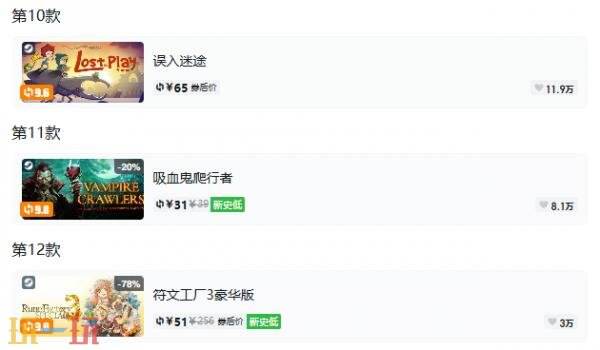 Steam今日史低游戏分享!9月7日史低佳作推荐