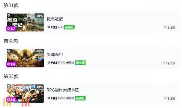 Steam今日史低游戏分享!9月7日史低佳作推荐
