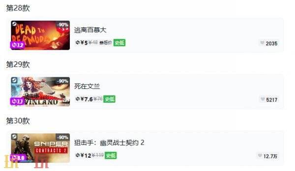 Steam今日史低游戏分享!9月7日史低佳作推荐