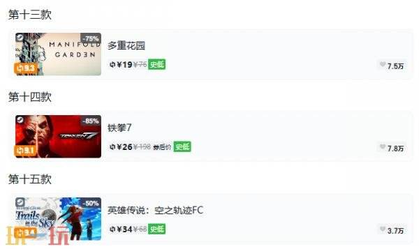 Steam今日史低游戏分享!9月8日史低佳作推荐