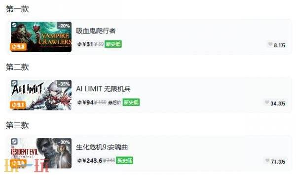 Steam今日史低游戏分享!9月8日史低佳作推荐