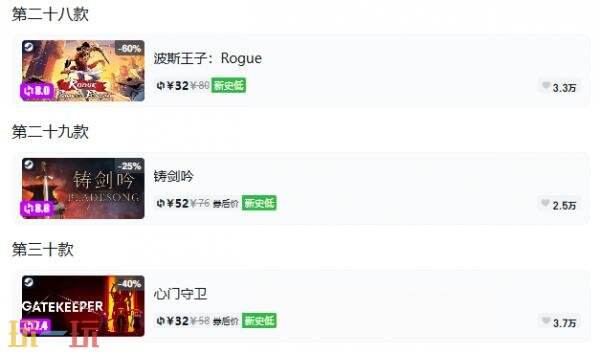 Steam今日史低游戏分享!9月8日史低佳作推荐