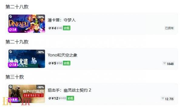 Steam今日史低游戏分享!9月8日史低佳作推荐