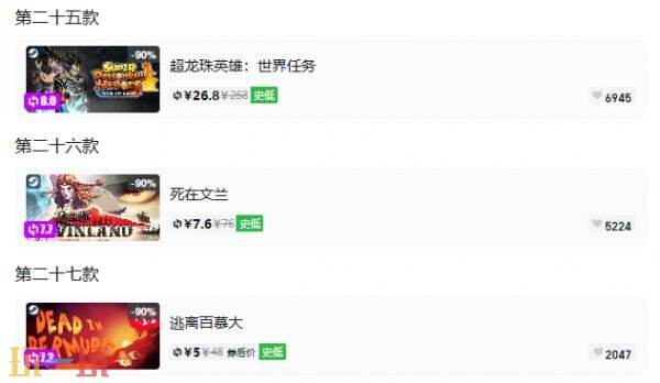 Steam今日史低游戏分享!9月9日史低佳作推荐