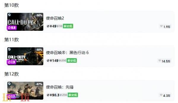 Steam今日史低游戏分享!9月10日史低佳作推荐
